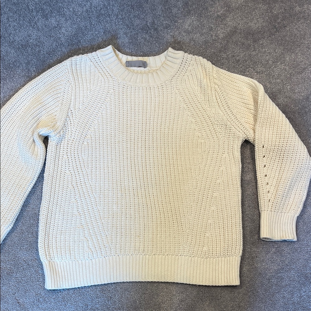 Everlane women’s cream Chunky cable knit sweater